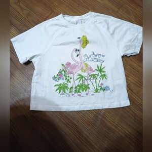 Zara Kids White Flamingo Tee